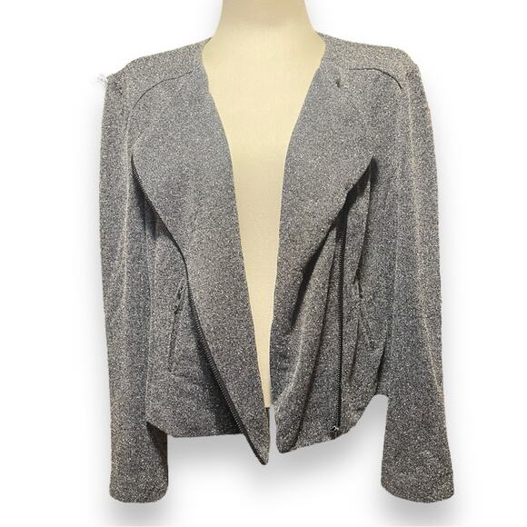 Catherine Malandrino Runway Style Asymmetrical Zip Moto Jacket Black XXL - Picture 7 of 10